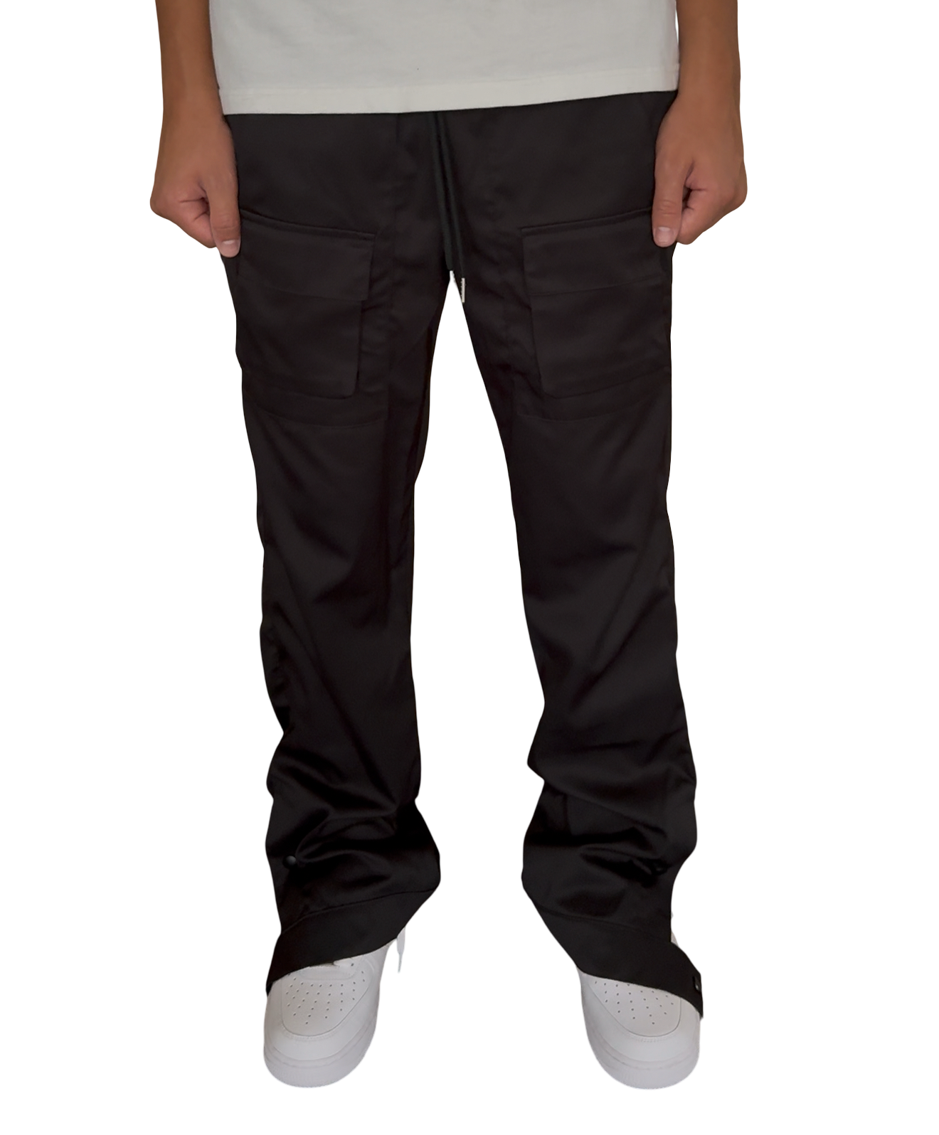 Black Baggy Flared Jeans