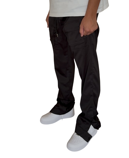 Black Baggy Flared Jeans