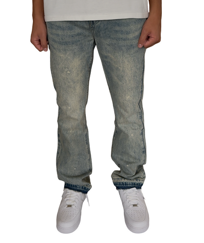 Flared White Stips Jeans