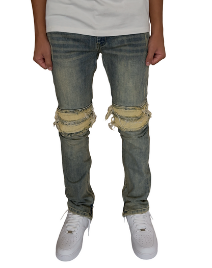 Washed Zip Jeans