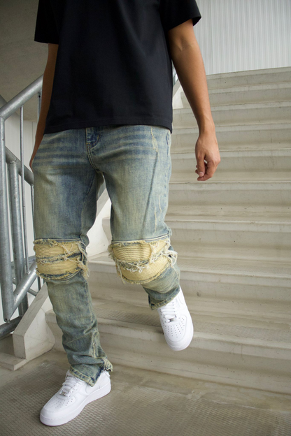 Washed Zip Jeans